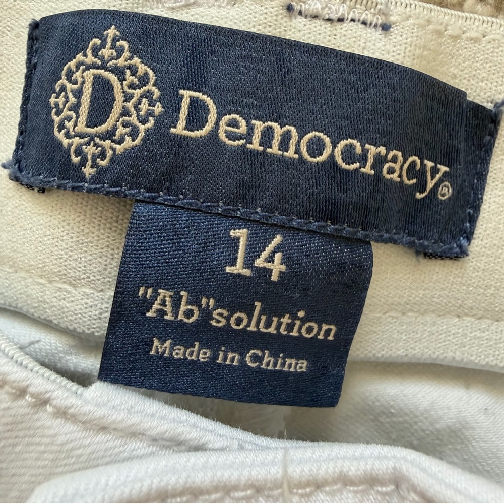 DEMOCRACY WHITE “AB” SOLUTION STRETCH JEANS - Picture 7 of 8